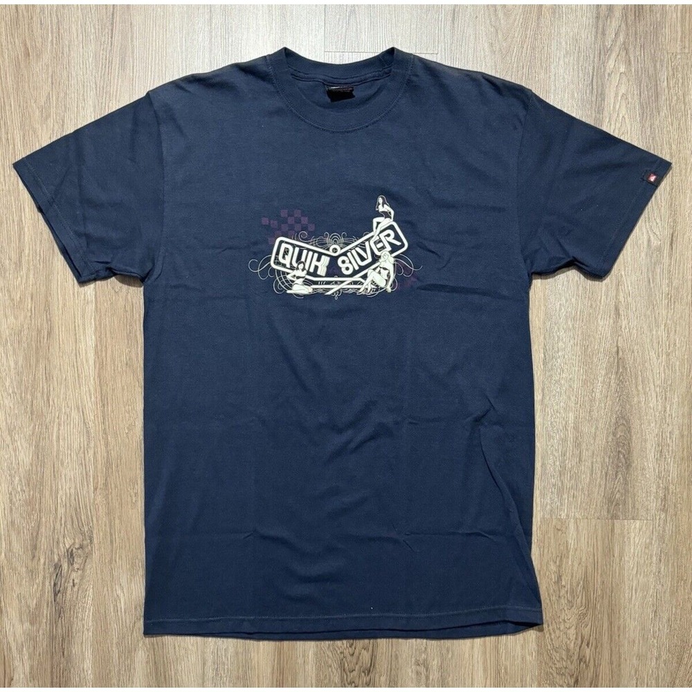Y2K Quiksilver Nacked Girl Navy Blue‎ T Shirt Size M